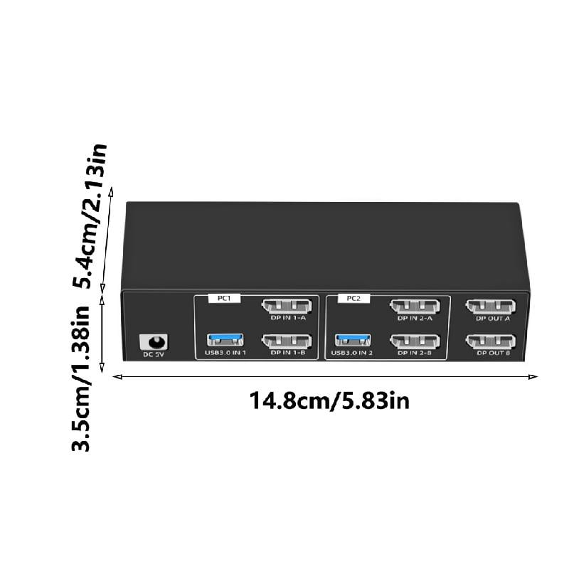 Double Monitors 8K DisplayPort KVM Switcher KVM Switcher USB3.0 KVM Switches