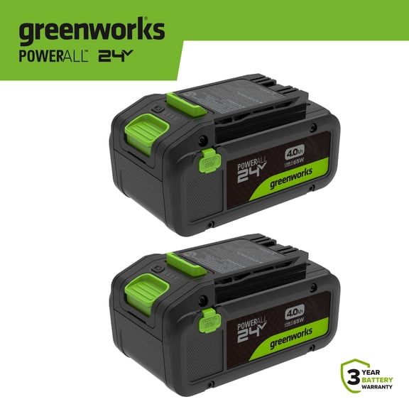 Greenworks 24V Battery 2-Pack, 4.0 Ah Batteries, PowerAll, K2D8NNAA2