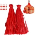 thumbnail image 1 of 100 piezas de malla reutilizable de nailon rojo con bolsas, red de malla de nailon reutilizable de 20 pulgadas, para productos de comestibles, frutas, verduras y bolsas de almacenamiento, 1 of 3