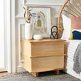 thumbnail image 2 of SAFAVIEH Rodney Contemporary Style 2 Drawer Nightstand, Natural (23.6 in. W x 17 in. D x 21.6 in. H), 2 of 11