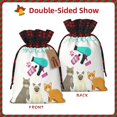 thumbnail image 2 of Rocae Pet Care Grooming Print Christmas Drawstring Linen Gift Bag with Drawstrings Treat Bag Goody Present Bags for Christmas Party Favor, 2 of 8