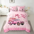 thumbnail image 3 of Homewish Romantic Valentine'S Day 7-Piece Twin Bedding Sets,Love Balloon Rose Bedding Comforter Set,Pink Tairy Tale Theme Sheet Sets For Girl Teens,Microfiber Bedroom Decor Reversible, 3 of 9