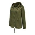 thumbnail image 5 of pstuiky Jackets for Women, Women Solid Color V-Neck Long Sleeve Jacket Relaxed Fit Casual Oversized Rain Jacket Womens Coats for Women Up to 50% Off Army Green XXXL, 5 of 6