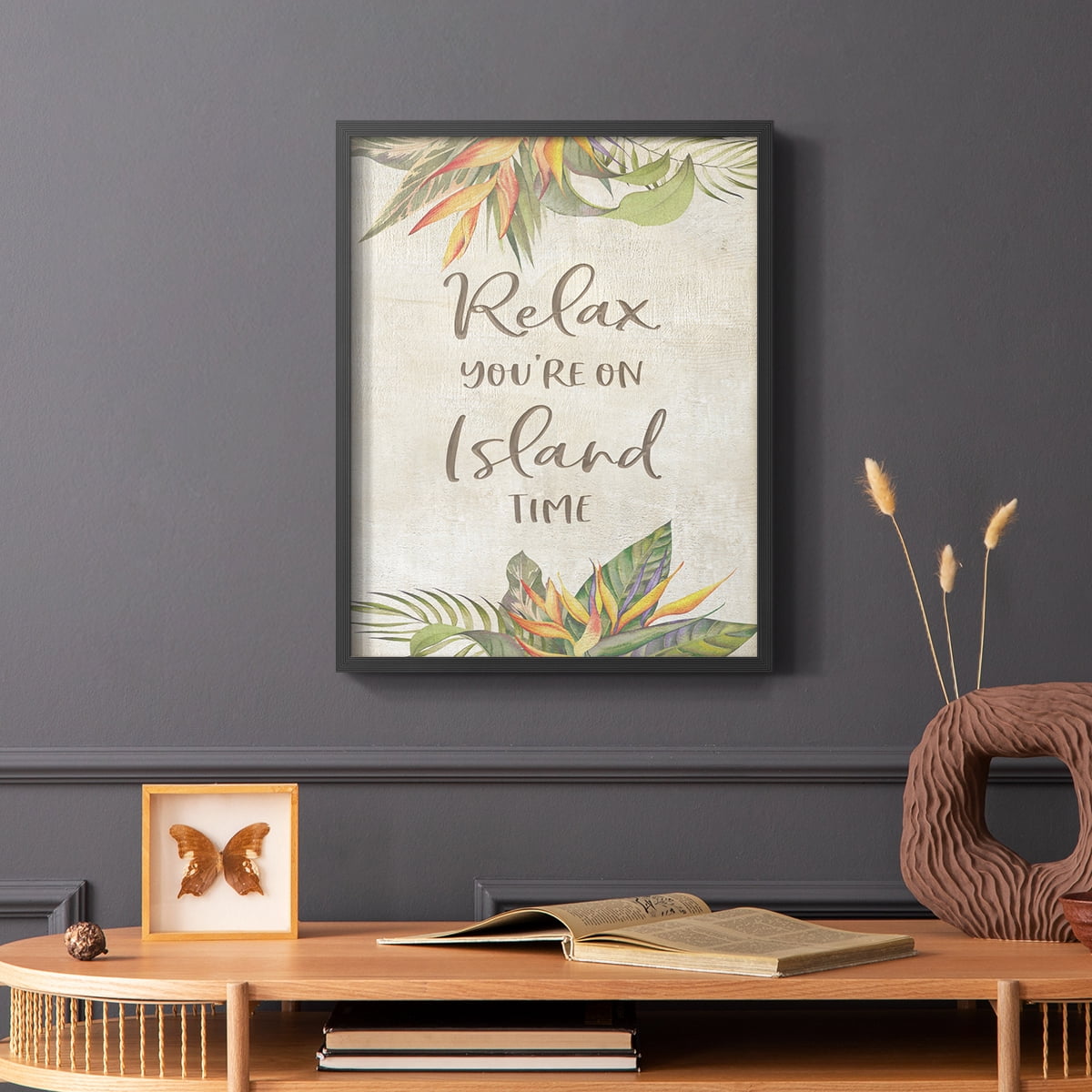 You're On Island Time Framed Print - Solid Wood in Single Picture Frame Solid Wood 2 Framed Print