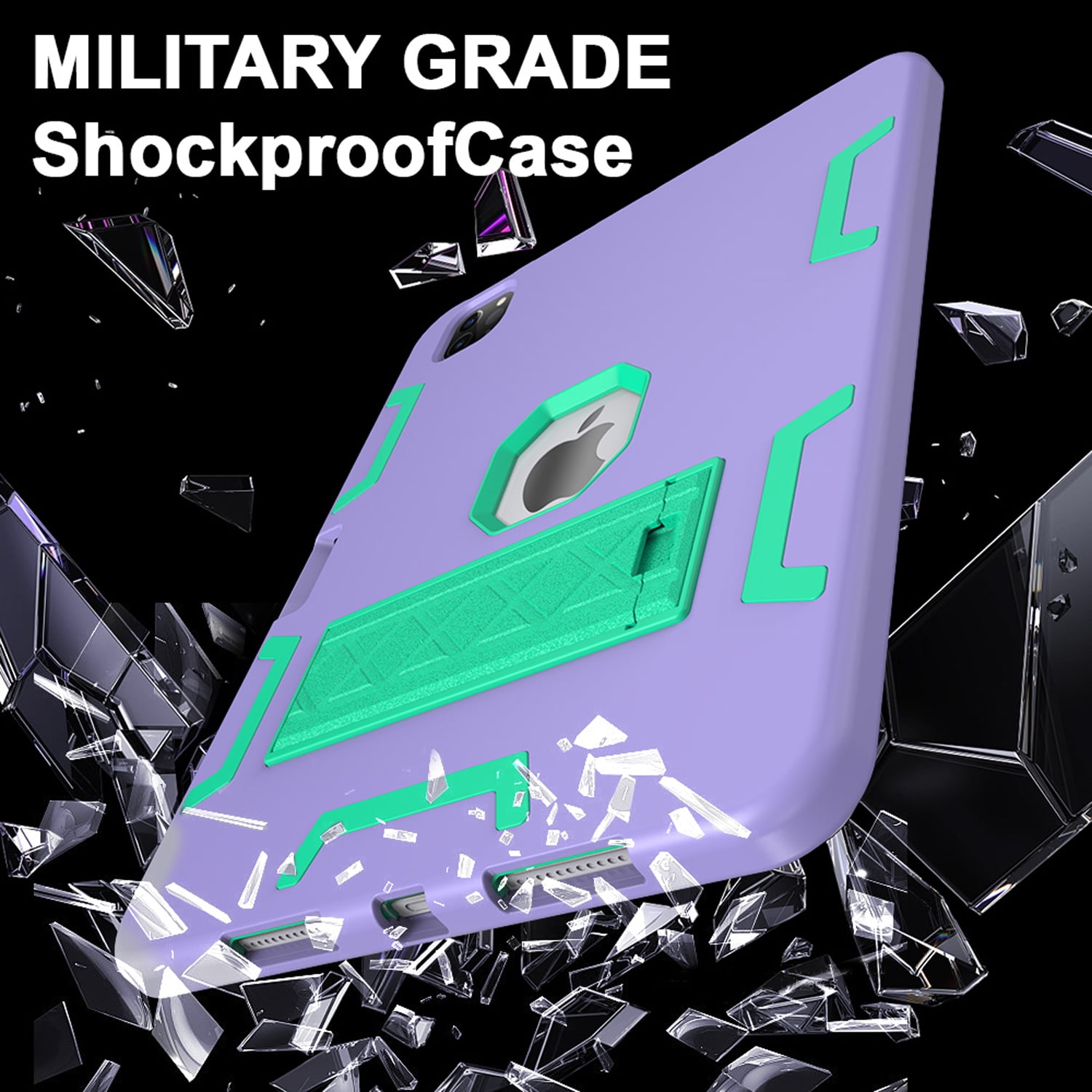 Decase Rugged Case Compatible with Apple iPad Pro 11 (M5/M4) 2025/2024,Shockproof Protective Cover with Built-in Stand & Pencil Holder,Heavy Duty Hard Cover,Purple