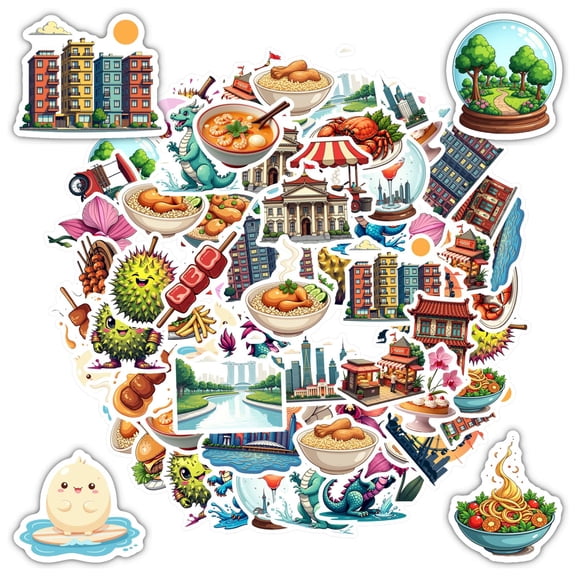 35pcs-50pcs Delicious Stationery Stickers Vibrant Kids Stickers Whimsical Food Stickers for Luggage Laptop Phone