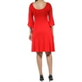 thumbnail image 3 of 24/7 Comfort Apparel Women's Abstract Neck Split-Sleeve Dress, 3 of 4
