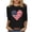 01 Black 3, variant on Women Clothing 3/4 Sleeve Shirts Crewneck Dressy Casual Tops Printed Lightweight Loose Fit Cute T Shirts