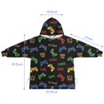thumbnail image 7 of Colorful Games Text Black Pattern Blanket Hoodies for Kids 6-13YR Oversize Wearable Blanket Hoodies for Boys Girls Teens, 7 of 7