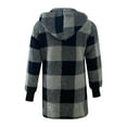 thumbnail image 7 of Tawop Flannel Long Sleeves Plush Womens Shirts Lapel Collar Plaid Loose Fit Outfits,Gray,Size 3XL, 7 of 7