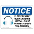 thumbnail image 1 of SignMission OS-NS-D-1014-L-17569 OSHA Notice Sign - Please Respect Our Neighbors Sign with Symbol, 1 of 4