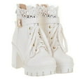thumbnail image 5 of MLINS  White Comfortable Chunky Heel Boots Formal Occasion Women's, 5 of 8