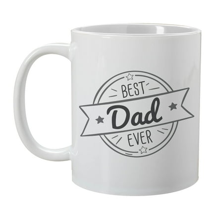 GiftsForYouNow Best Dad Ever Ceramic Coffee Mug White 11oz, Dad Christmas Gifts
