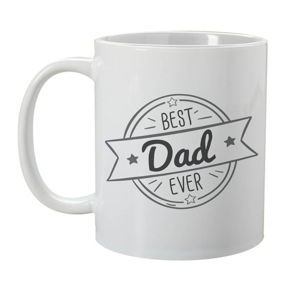 GiftsForYouNow Best Dad Ever Ceramic Coffee Mug White 11oz, Dad Christmas Gifts