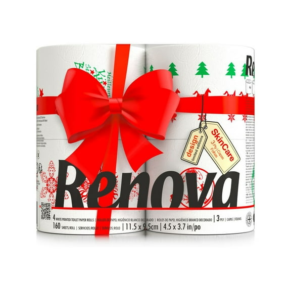 Renova Christmas Toilet paper edition 3 ply 4 rolls pack 160 sheets