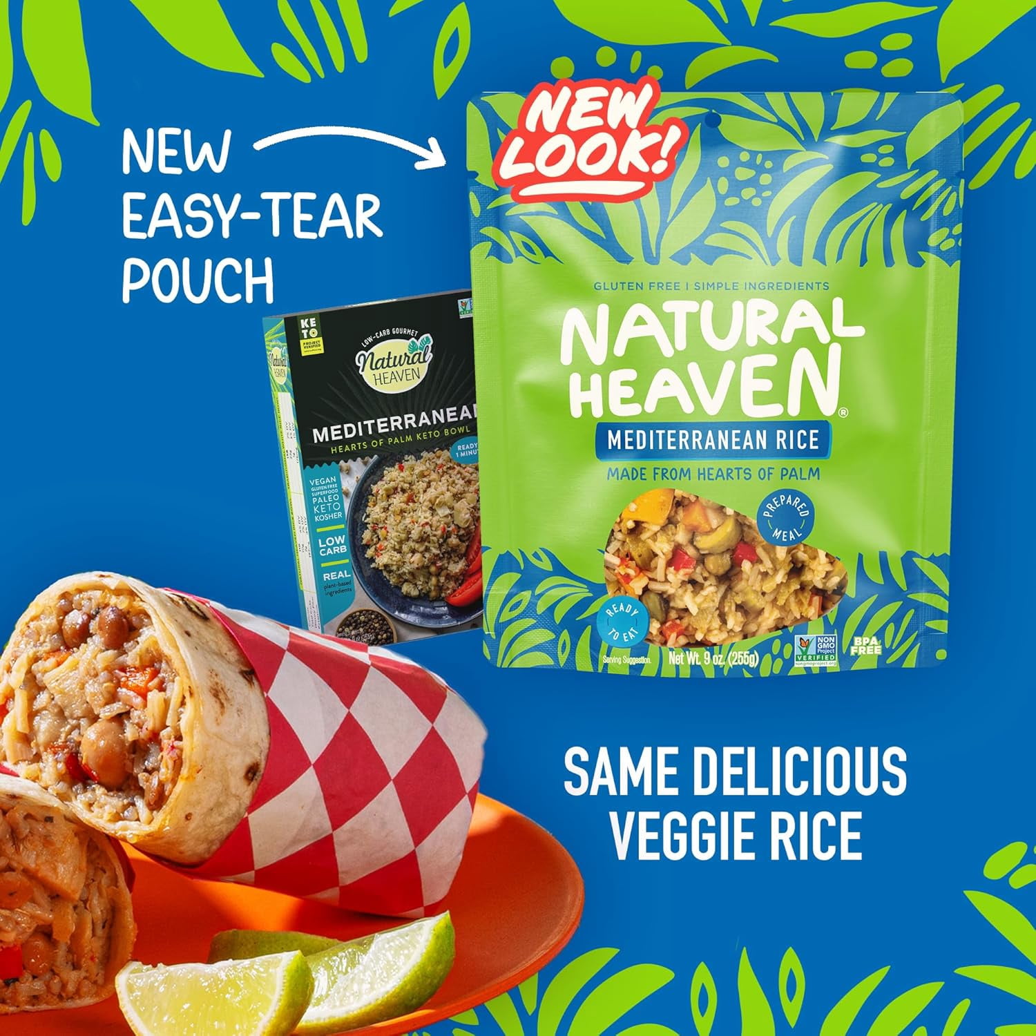 Natural Heaven Hearts of Palm Ready Meals Mediterranean Flavor, Low Calorie Prepared Food, Keto Meal Ready to Eat, Low Carb Quick Meals, Gluten Free, Vegan Healthy Microwave Meals (Pack of 6-9 Oz Ea)