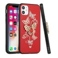 thumbnail image 5 of For Apple iPhone 16 Pro Max (6.9") Diamonds 3D Butterfly Bling Sparkly Glitter Ornaments Engraving Hybrid Metal Fashion Cover ,Xpm Phone Case [ Red Garden Butterflies ], 5 of 9