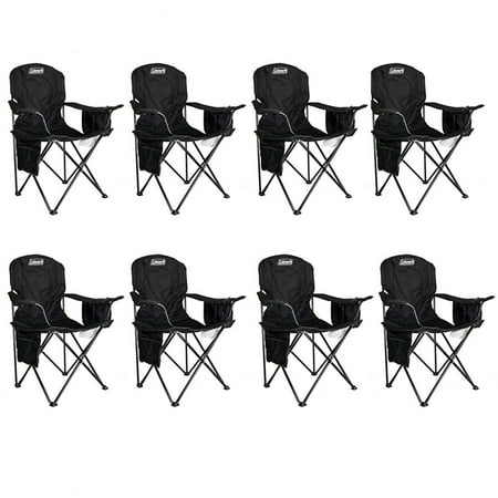 Coleman Cooler Quad Chair - Coleman Cooler Quad Chair and Built In Cooler and Cup Holder, Black (8 Pack)