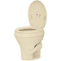 SEAFLO RV Toilet - Standard Height, Gravity Flush, Foot Pedal, Soft Close Lid (Bone Color)