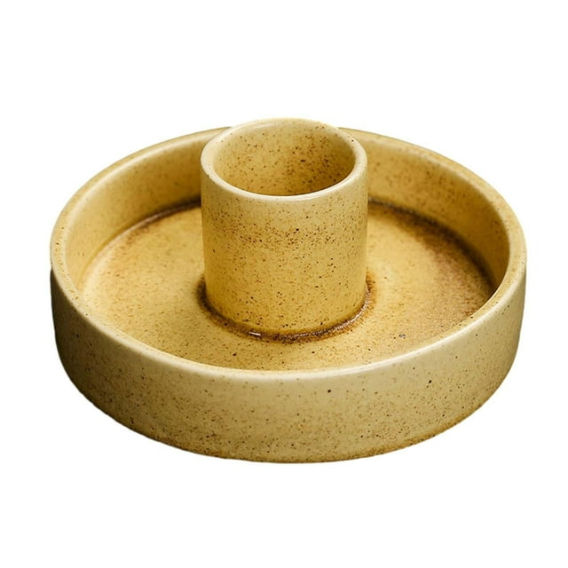 Soporte para palo de salvia, soporte para palo con ceniza, tazón de salvia de escritorio fácil de limpiar, quemador de paquete de salvia para sala de Amarillo