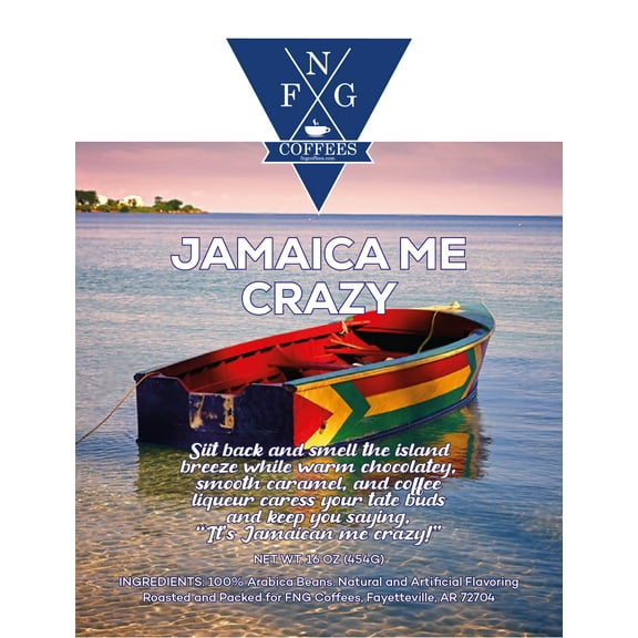 FNG Coffees- Jamaica Me' Crazy Flavored DECAF Coffee- Ground