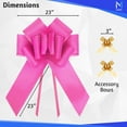 thumbnail image 3 of 23 Inch Giant Pink Car Gift Bow, Polypropylene Indoor / Outdoor Décor Bow By Mata1, 3 of 7