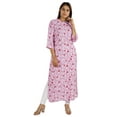 thumbnail image 4 of Moomaya Printed Indian Ethnic&nbsp;Kurti&nbsp;For Women Mandarin Collar Long Straight Kurta With Pockets, 4 of 8