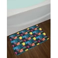 thumbnail image 2 of Retro Bath Mat, Hand Drawn Vintage Composition of Geometric Shapes Squares Rectangles and Stripes, Non-Slip Plush Mat Bathroom Kitchen Laundry Room Decor, 29.5 X 17.5 Inches, Multicolor, Ambesonne, 2 of 2