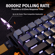 ATTACK SHARK X68 HE 8000Hz Rapid Trigger Keyboard, 0.01mm RT Accuracy Wired Gaming Keyboard with Magnetic Switch, Adjustable Actuation, Rapid Trigger, Snap Tap, RGB Lighting for PC/Mac, Moonlight
