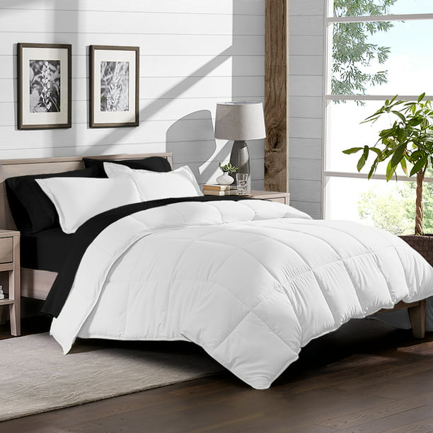 Long Comforter White Sheet Set, Black And White Bedding Sets Twin Xl