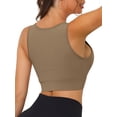 thumbnail image 3 of Unique Bargains Women's Sports Bra High Impact Workout Wirefree Padded Bras S Khaki, 3 of 6