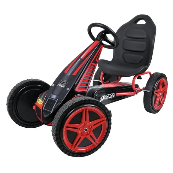 hauck Hurricane Racing Go Kart w/Low Profile Rubber Tires & Handbrake, Red