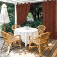thumbnail image 4 of Outdoor Curtains for Patio Waterproof, Dark Brown Windproof Pravicy Outside Porch Blackout Curtain, Vintage Country Monochrome Chocolate Color Sun Blocking Grommets Curtains for Cabana Gazebo 54"x95", 4 of 9