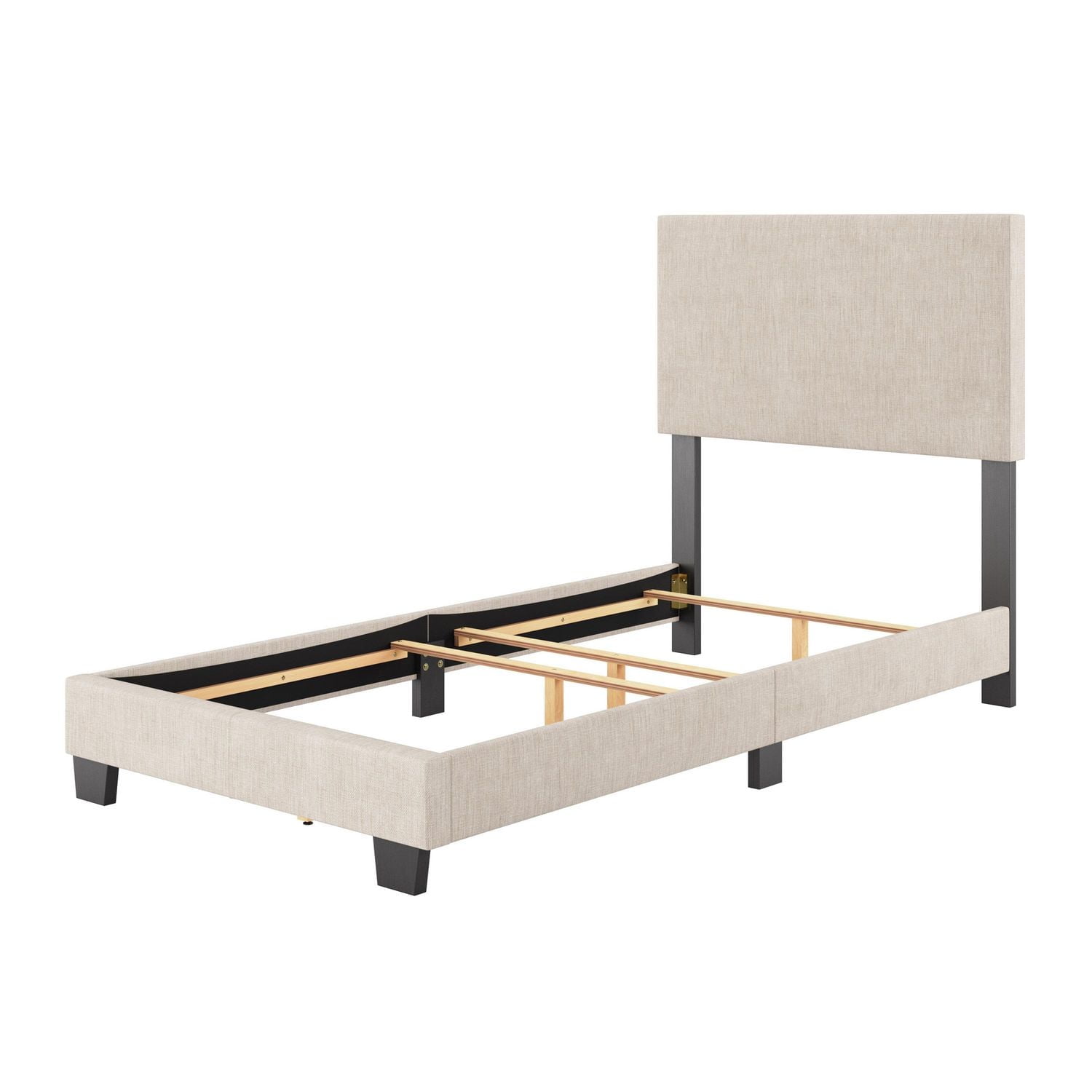 Cadre de lit simple rembourré moderne CorLiving Celeste pour adulte avec tête de lit