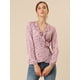thumbnail image 2 of Blusa Top Peplum Estampado Floral Lazo Auto Cuello En V Con Volantes Cruzados Para Mujer Rosa M, 2 of 6