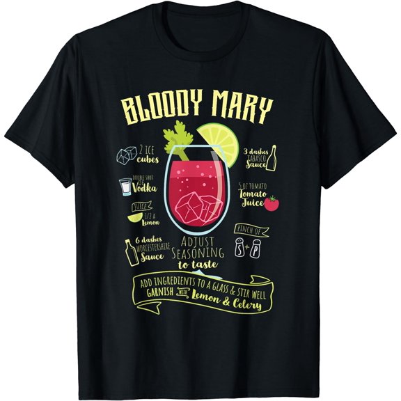 Recipe Cocktail Bloody Mary Perfect T-Shirt Black Large