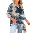 thumbnail image 4 of Babysbule Crewneck with Front Cutout 3/4 Sleeve, Position Print, Blouse & Top (Women's Plus Size), 4 of 6