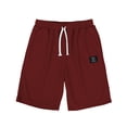 thumbnail image 5 of Bbyeadc Mens Shorts Waffle Knit Drawstring Shorts Straight Leg Solid Color Soft Bottoms for Daily Wear with Pocket,Red (XXX-Large), 5 of 5