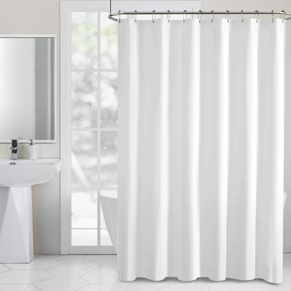 VCNY Home Hotel Style White Heavy Duty PEVA Shower Liner, 72" x 72"