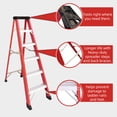 thumbnail image 3 of AuraLane 5 Steps Fiberglass Ladder,330-Pound Capacity,Portable Folding Platform Step ladders for Home,Red, 3 of 7