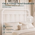thumbnail image 3 of Amolife Twin Size Metal Platform Bed Frame with Vintage Headboard & 12.6" Under-Bed Storage, White, 3 of 8