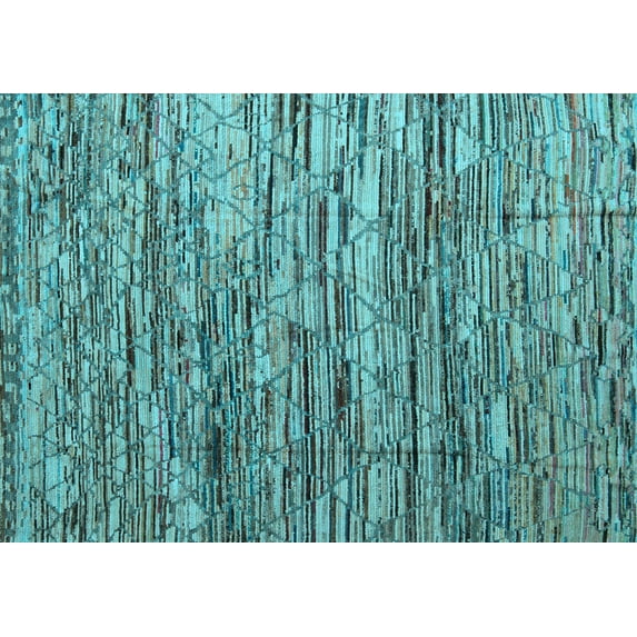 Ahgly Company Indoor Rectangle Abstract Light Blue Modern Area Rugs, 8' x 10'