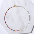 thumbnail image 3 of Opolski Collier Perles Colorées Fausses Perles Femmes Fait Main Style Bohème Collier Ras du Cou pour Mariage, 3 of 6