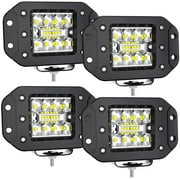 Keenaxes 4PCS Flush Mount 42W 4'' 5IN LED Light Pods Combo Beam for Pickup/Cab/ATV/SUV  Wire