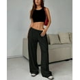 thumbnail image 7 of Women’s Solid Wide-Leg Pants, Elastic Waist Drawstring Lounge Trousers, High-Comfort Casual Loose Fit Pants, Lightweight Everyday Relaxed Fit Bottoms, 7 of 7