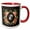 Red/White, variant on 3drose, Chic Monogram Letter R in a Gold Flowered Frame on Black, 11oz Two-tone Green Mug
