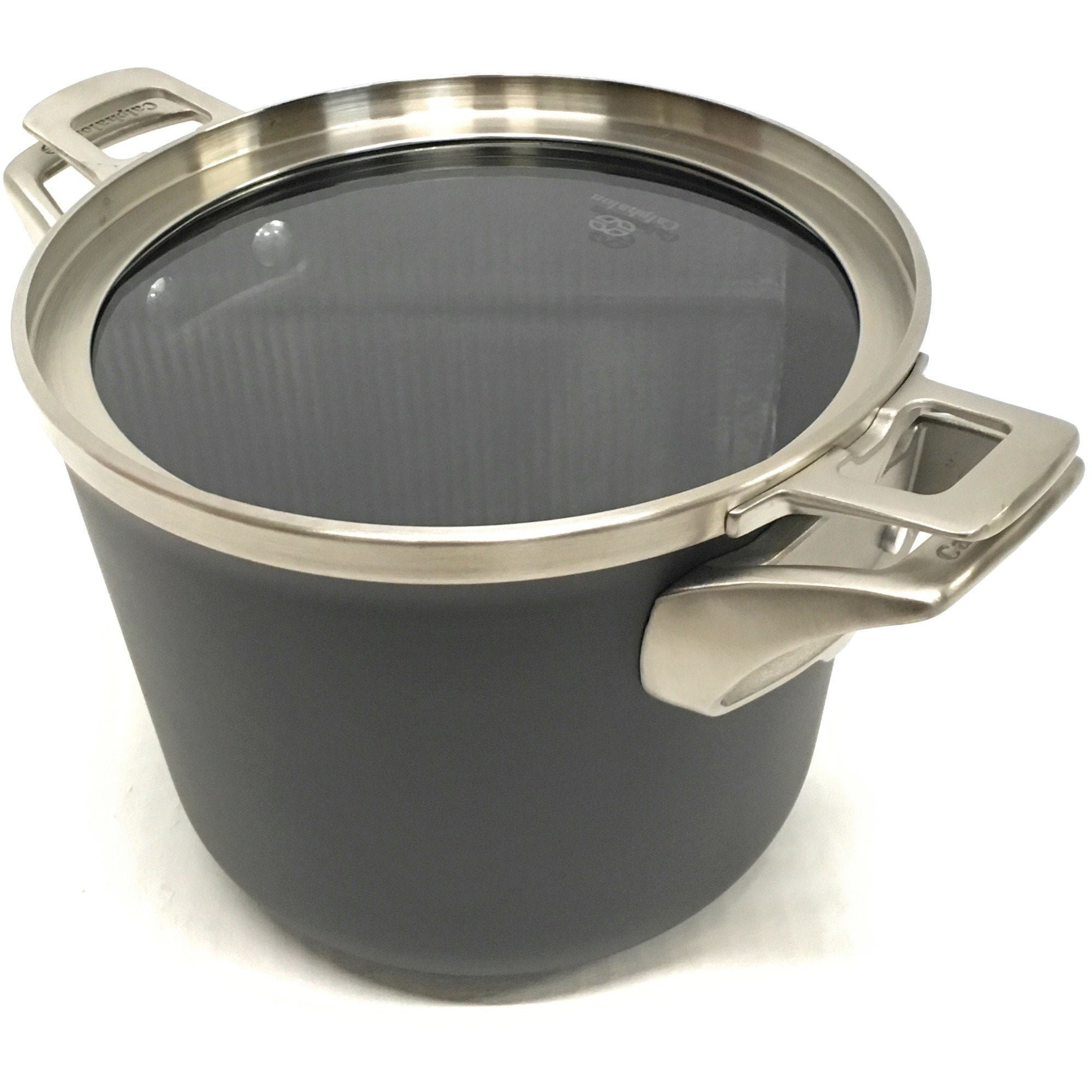 Details about   12 Quart Covered Stock Pot Oven Dishwasher Safe Tempered Glass Lid Nonstick Gray 