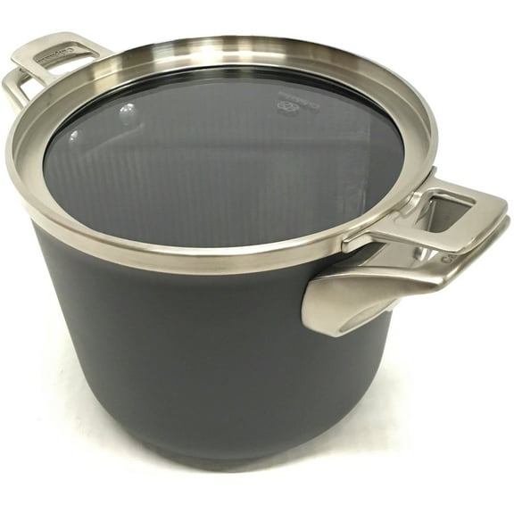 Calphalon FWP Premier Space Saving Hard Anodized Nonstick 4.5 Qt. Covered Soup Pot, Black