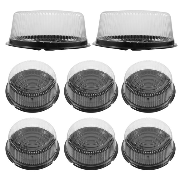 10 Pcs Cake Box Reusable Plastic Boxes Cheesecake Transporter Holder Clear Container Carrier With Lids