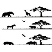 TNCT's Jungle African Aminals Birthday Border Cake Side Strips 3 Strips 2.5x10 inchs on size